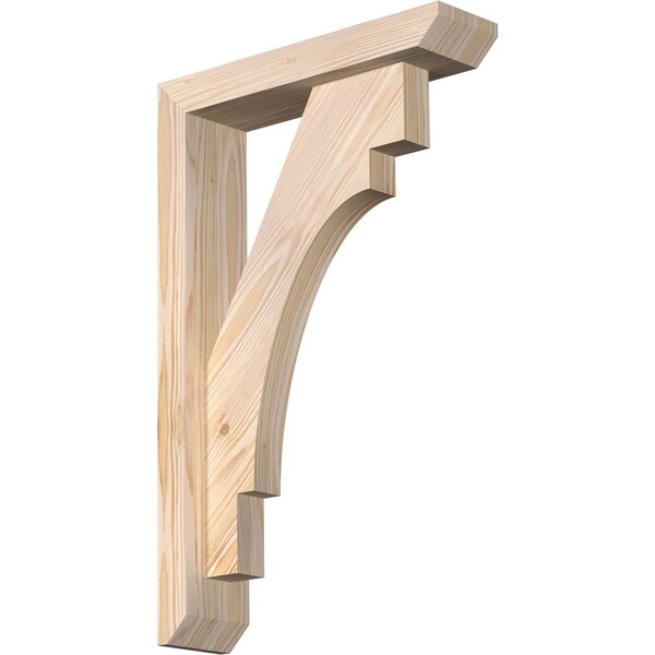 Ekena Millwork Merced Slat Smooth Bracket w/ Offset Brace, Douglas Fir, 3 1/2"W x 14"D x 22"H BKT0402X14X22MRC06SDF - main